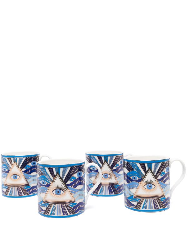 Jonathan Adler Blue Druggist Porcelain Mug Set | Browns Cups & Tea Sets