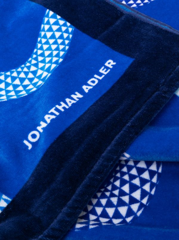 Jonathan Adler Blue Eden Snake-Print Beach Towel | Browns Towels