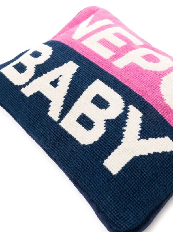 Jonathan Adler Blue Nepo Baby Needlepoint Cushion | Browns Cushions