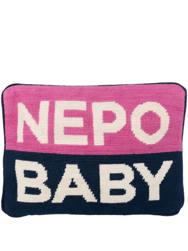 Jonathan Adler Blue Nepo Baby Needlepoint Cushion | Browns Cushions