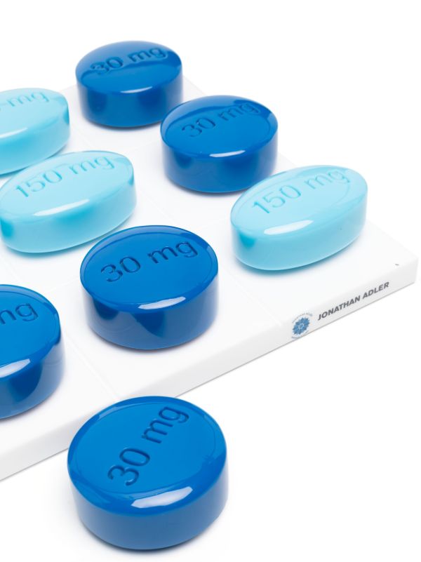 Jonathan Adler Blue Pill Motif Tic-Tac-Toe Set | Browns Table Games