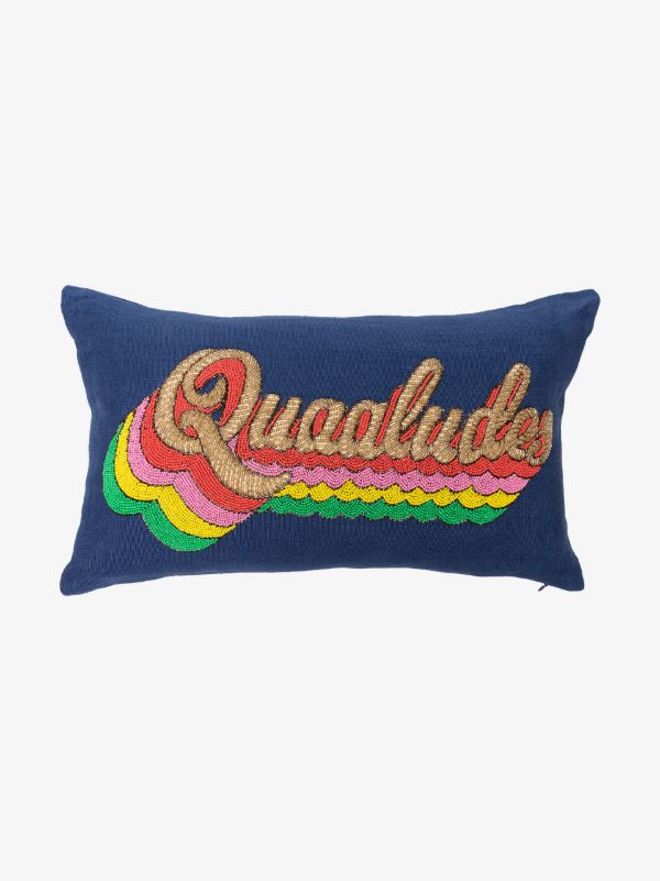 Jonathan Adler Blue Quaaludes beaded rectangular cushion | Browns Cushions