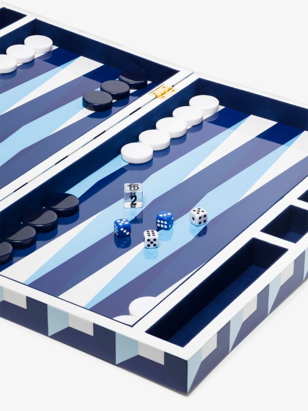 Jonathan Adler Blue Sorrento Backgammon Set | Browns Collectibles