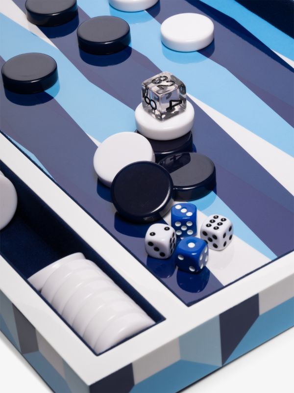 Jonathan Adler Blue Sorrento Backgammon Set | Browns Collectibles