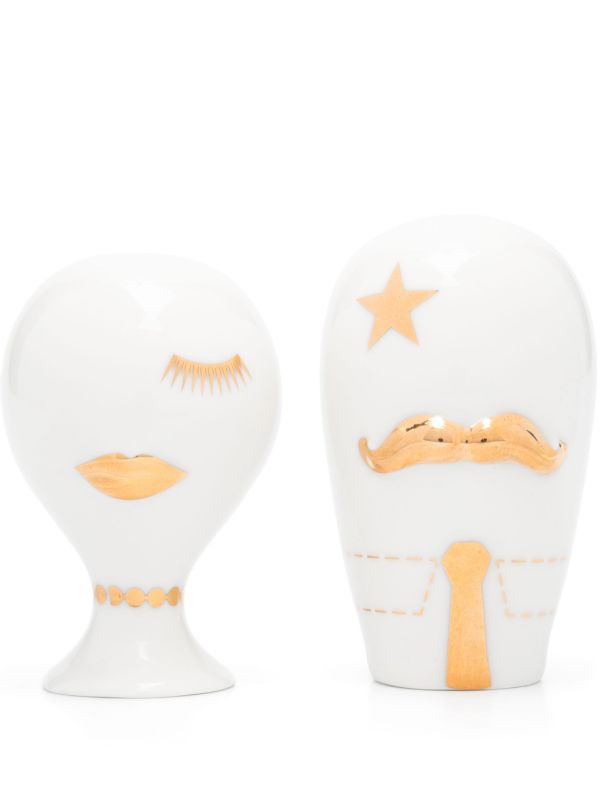 Jonathan Adler Gilded Mr. & Mrs. Muse shakers (Set of Two) | Browns Barware