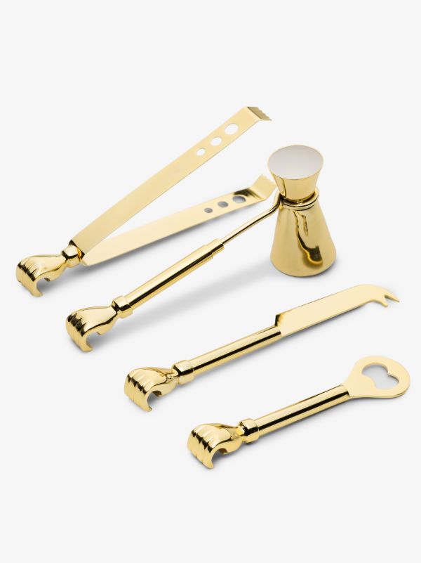 Jonathan Adler Gold Barbell Barware Set | Browns Barware