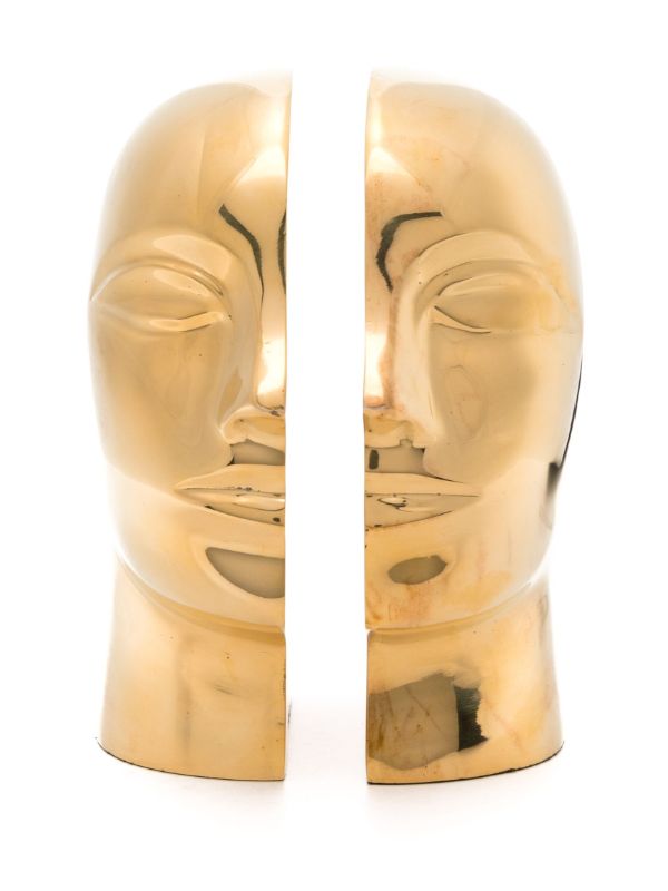 Jonathan Adler Gold-Tone Atlas Brass Bookends | Browns Decorative Objects