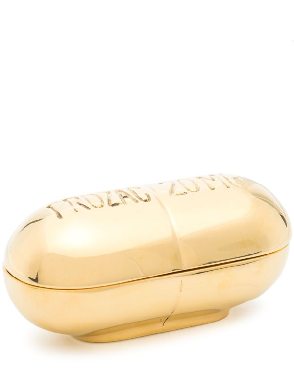 Jonathan Adler gold-tone Prozac Pill box | Browns Trinket Boxes