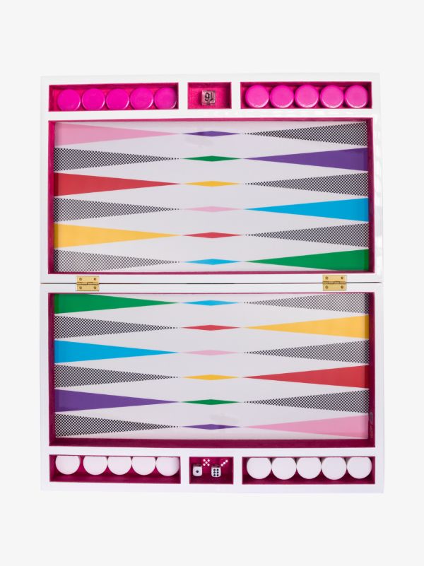 Jonathan Adler multicoloured checkerboard backgammon set | Browns Collectibles
