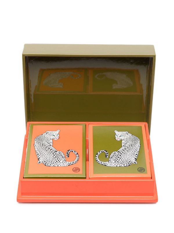 Jonathan Adler Multicoloured Leopard Lacquer Card Set | Browns Collectibles