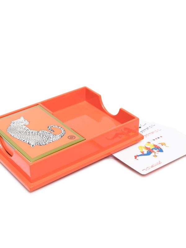 Jonathan Adler Multicoloured Leopard Lacquer Card Set | Browns Collectibles