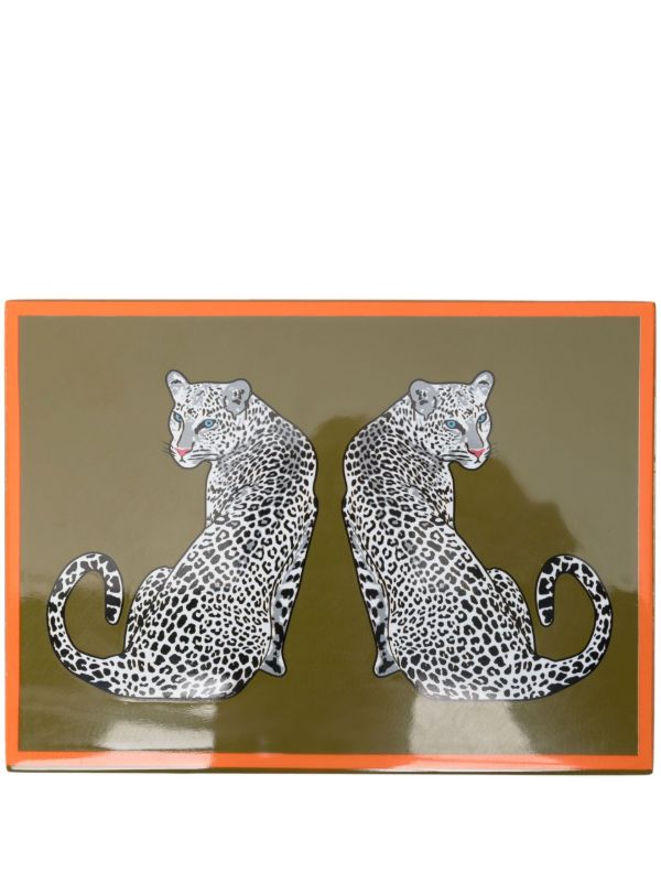 Jonathan Adler Multicoloured Leopard Lacquer Card Set | Browns Collectibles
