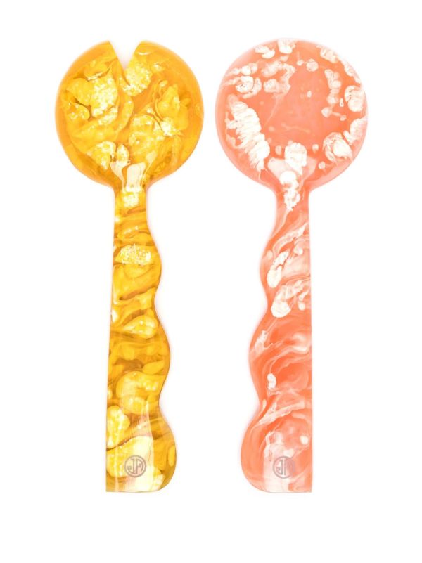 Jonathan Adler Pink Como Ripple Salad Serving Set | Browns Cutlery