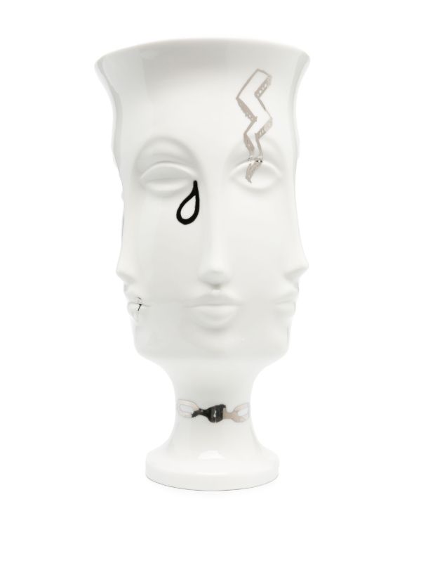 Jonathan Adler White Dora Maar Graffiti Porcelain Vase | Browns Vases