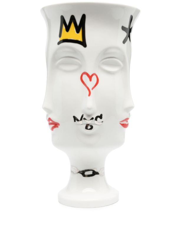 Jonathan Adler white Dora Maar Graffiti porcelain vase | Browns Vases