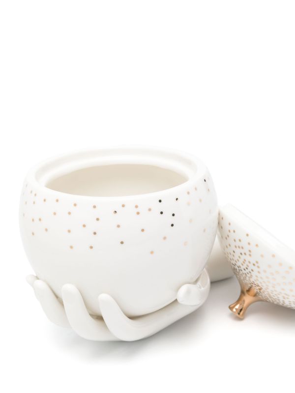 Jonathan Adler White Gilded Eve Ceramic Box | Browns Trinket Boxes