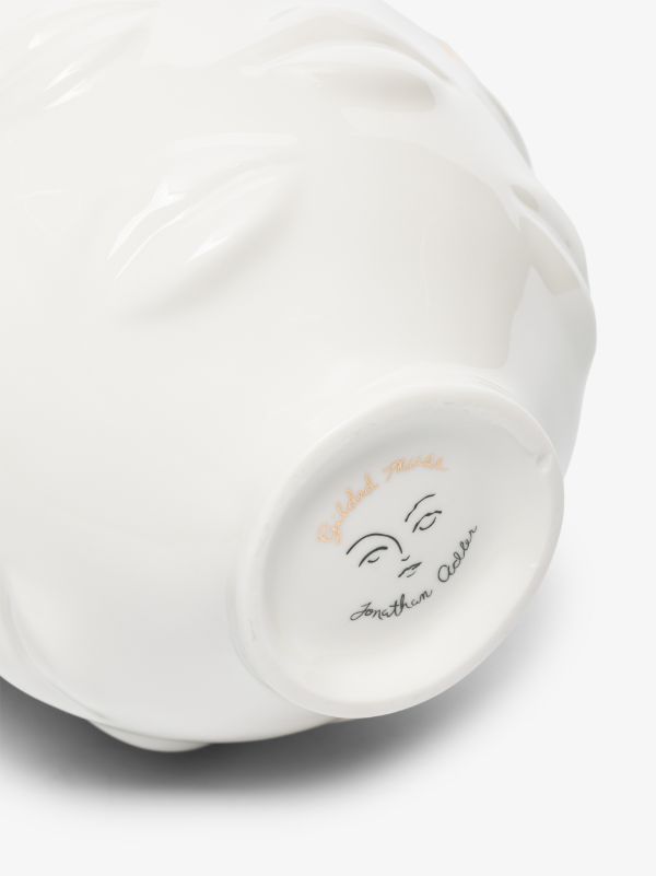 Jonathan Adler White Gilded Gala Round Porcelain Vase | Browns Vases