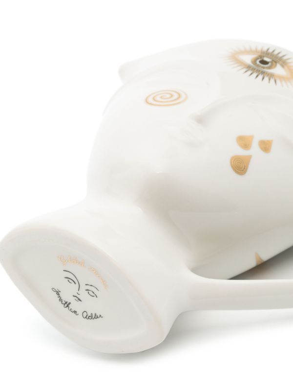 Jonathan Adler White Gilded Giuliette Porcelain Pitcher | Browns Cups & Tea Sets