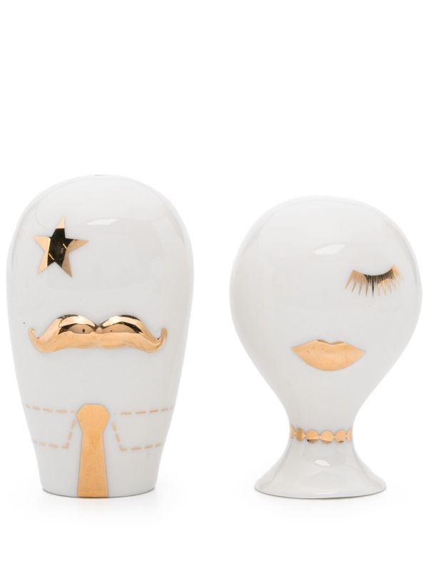 Jonathan Adler White Porcelain Mrs Muse And Mr Muse Shakers | Browns Kitchen Accessories