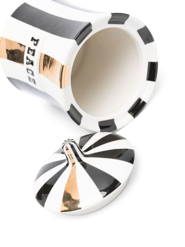 Jonathan Adler White Vice Peace Striped Canister | Browns Kitchen Accessories