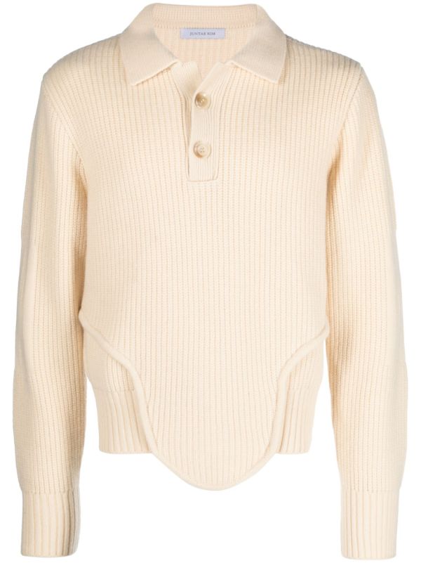 JUNTAE KIM neutral Corset ribbed sweater | Browns Knitted Sweaters