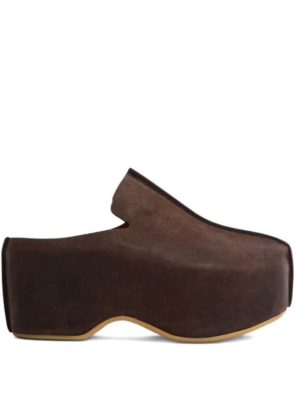 JW Anderson 50mm suede platform mules | Browns Mules