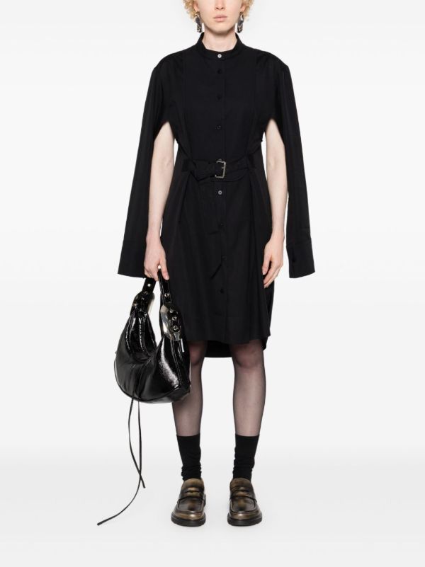 JW Anderson Black Belted Cotton Dress | Browns Day Dresses