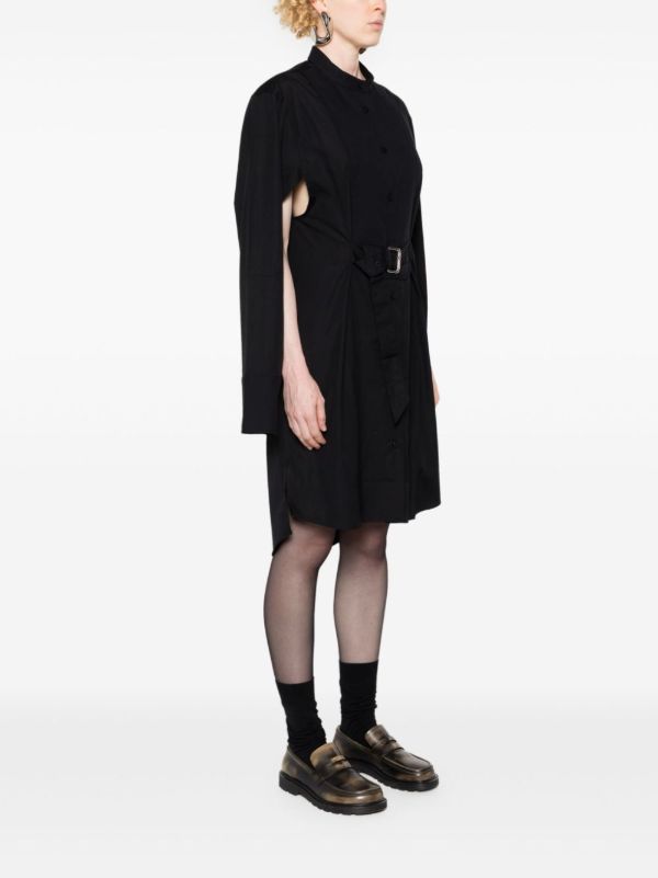 JW Anderson Black Belted Cotton Dress | Browns Day Dresses