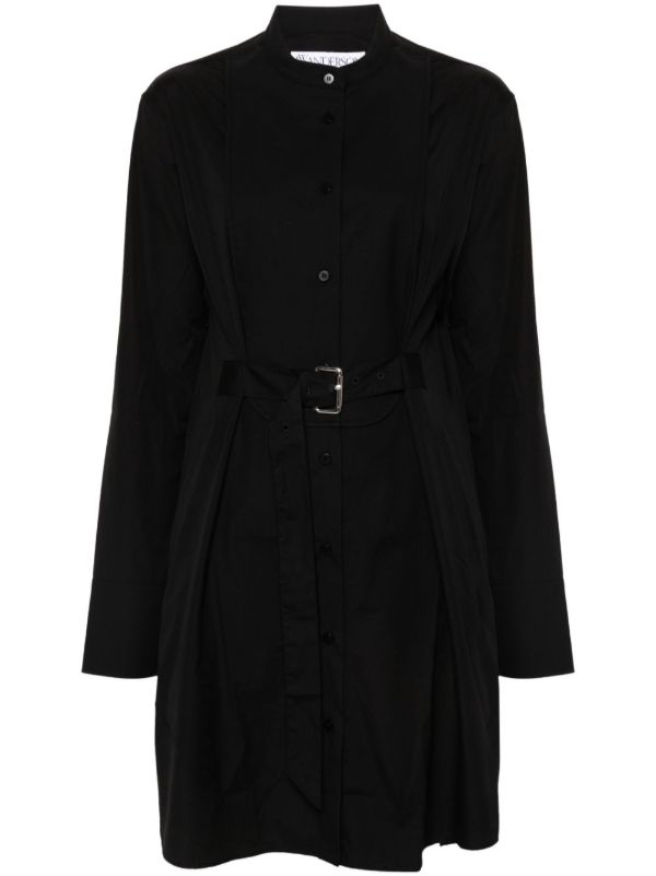 JW Anderson Black Belted Cotton Dress | Browns Day Dresses