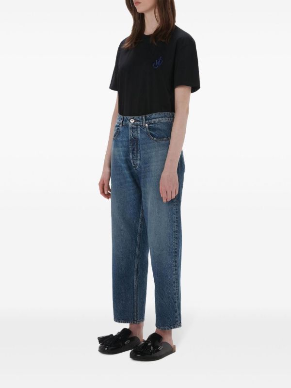 JW Anderson Blue Logo-Appliqué Wide-Leg Jeans | Browns Wide-Leg Jeans