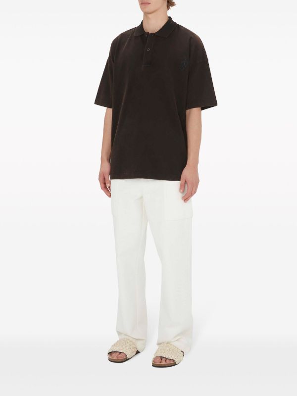 JW Anderson Brown Logo-Embroidered Polo Shirt | Browns Polo Shirts