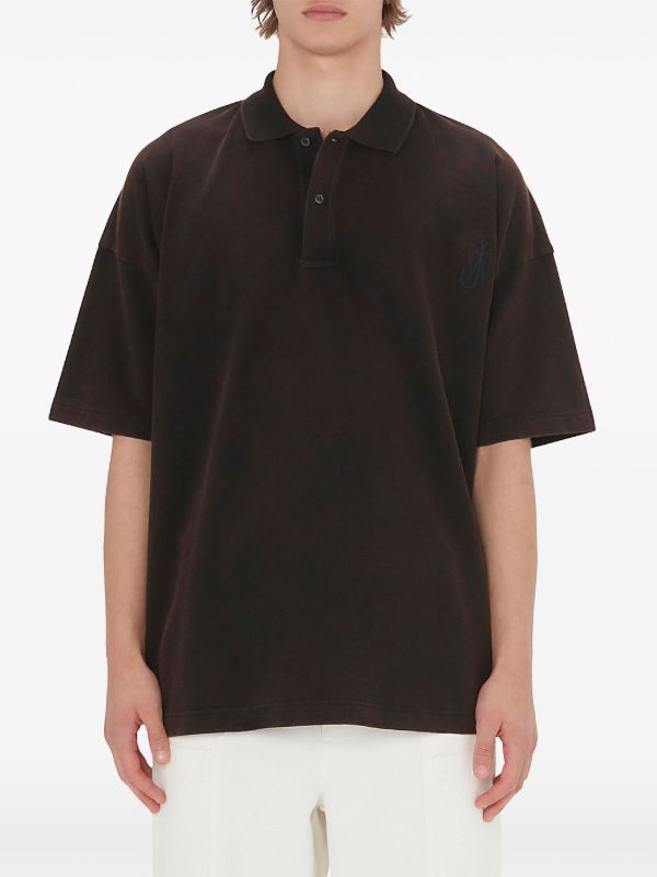JW Anderson Brown Logo-Embroidered Polo Shirt | Browns Polo Shirts
