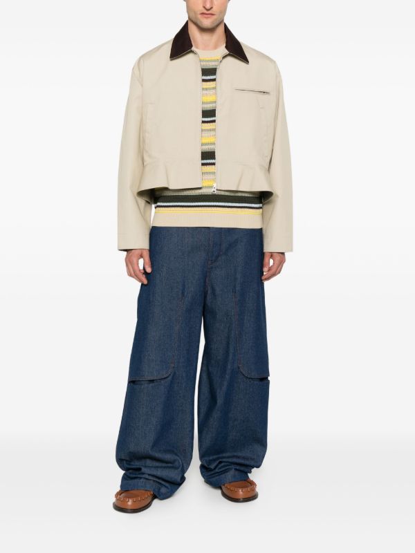 JW Anderson Curved-hem Cotton Jacket | Browns Lightweight Jackets