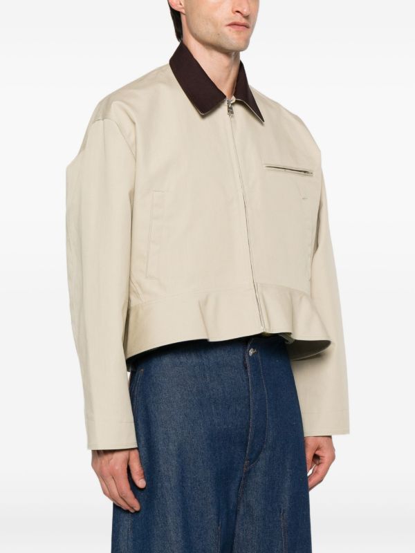 JW Anderson Curved-hem Cotton Jacket | Browns Lightweight Jackets
