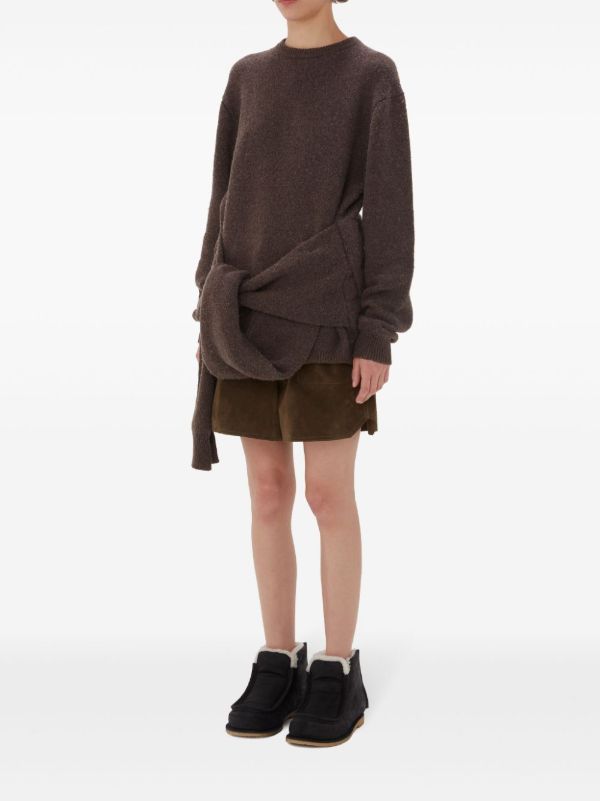JW Anderson Draped Tie-Front Sweater | Browns Knitted Sweaters