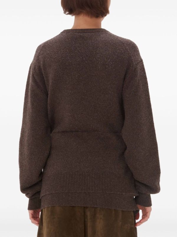 JW Anderson Draped Tie-Front Sweater | Browns Knitted Sweaters