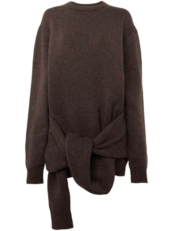JW Anderson Draped Tie-Front Sweater | Browns Knitted Sweaters