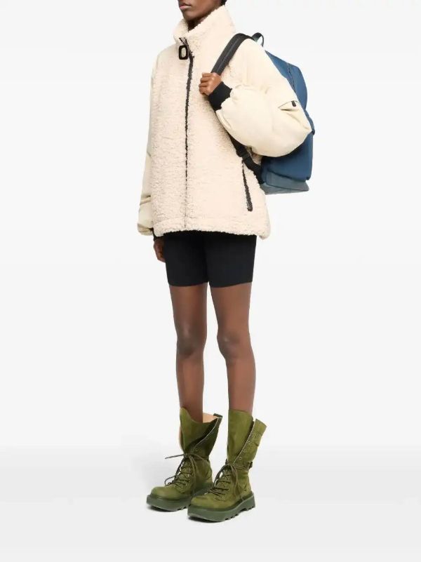 JW Anderson Neutrals Panelled Fleece Jacket | Browns Varsity Jackets