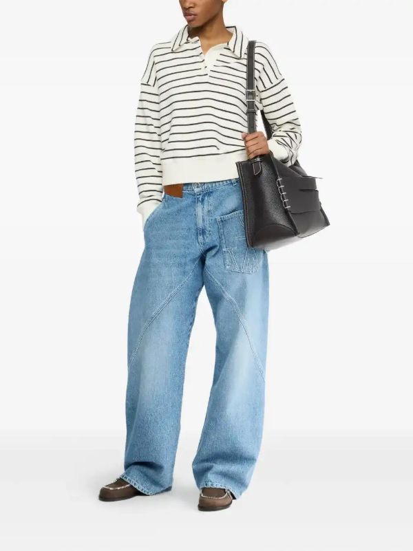 JW Anderson Striped Polo Sweater | Browns Polo Tops