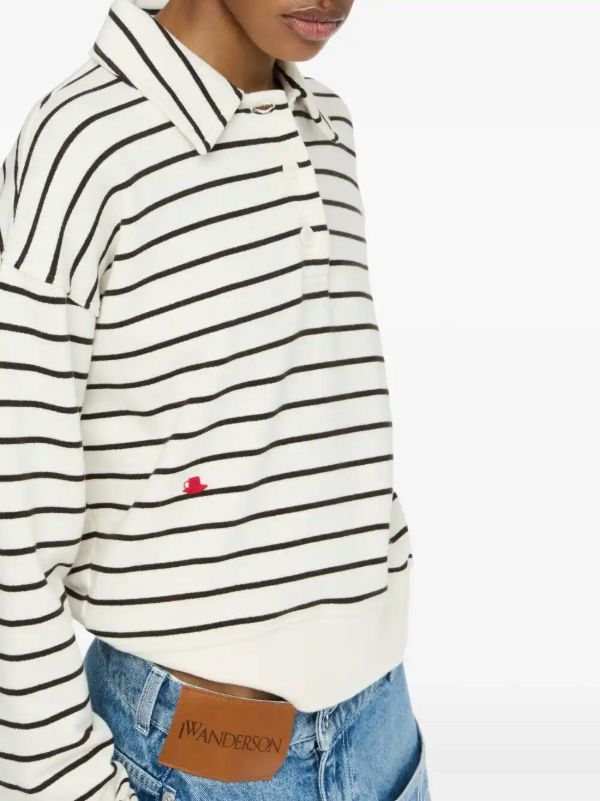 JW Anderson Striped Polo Sweater | Browns Polo Tops
