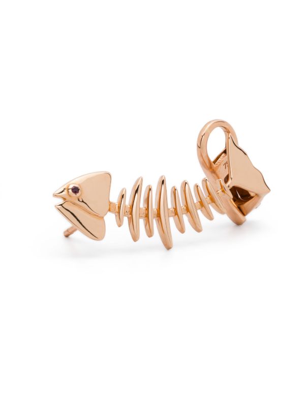 Kamushki 18K Rose Gold Wishbone Ruby Ear Cuff | Browns Fine Earrings