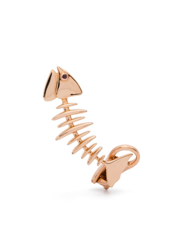 Kamushki 18K Rose Gold Wishbone Ruby Ear Cuff | Browns Fine Earrings