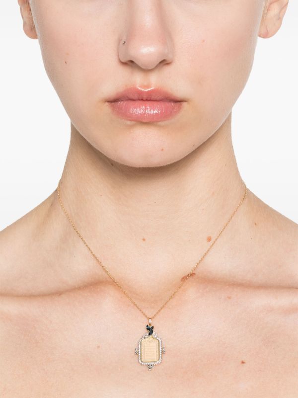 Kamushki 18K Yellow Gold Ayut Al Kursi Sapphire And Diamond Necklace | Browns Fine Necklaces