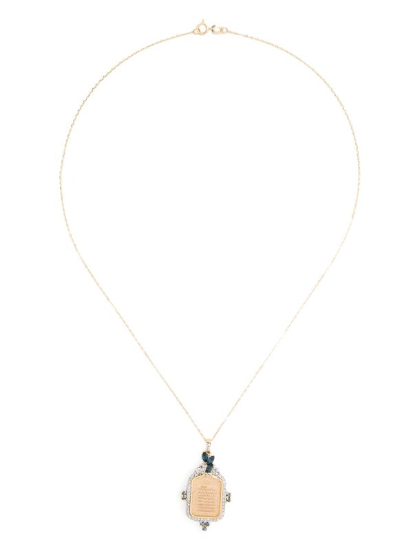 Kamushki 18K Yellow Gold Ayut Al Kursi Sapphire And Diamond Necklace | Browns Fine Necklaces