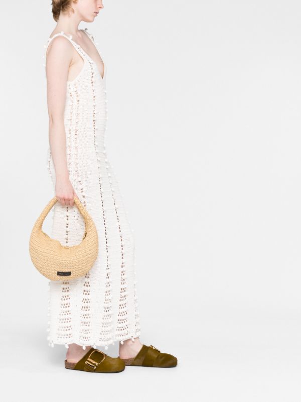 KHAITE Neutral Olivia Raffia Shoulder Bag | Browns Beach Bags