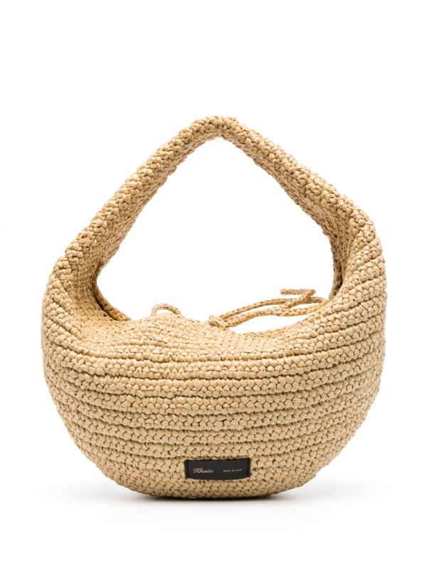 KHAITE neutral Olivia raffia shoulder bag | Browns Beach Bags