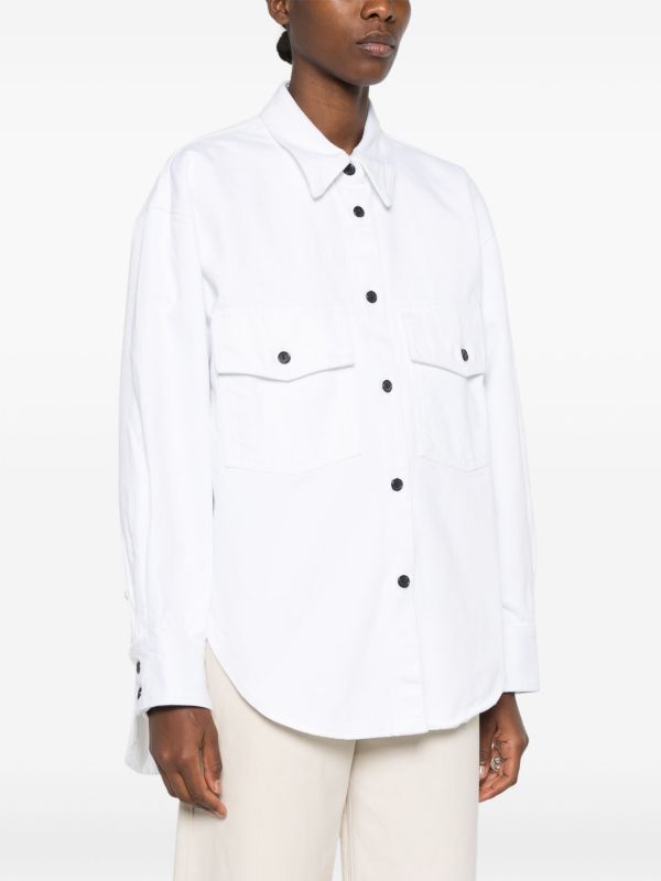 KHAITE White Mahmet Cotton Denim Shirt | Browns Shirts