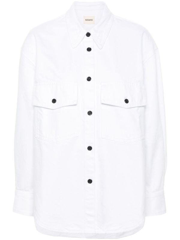 KHAITE White Mahmet Cotton Denim Shirt | Browns Shirts