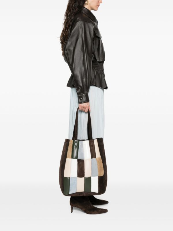 KHAITE Zoe Patchwork Suede Tote Bag | Browns Tote Bags