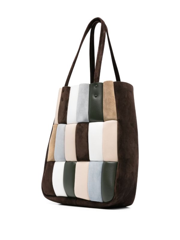 KHAITE Zoe Patchwork Suede Tote Bag | Browns Tote Bags